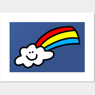 Happy Rainbow Cloud Posters and Art